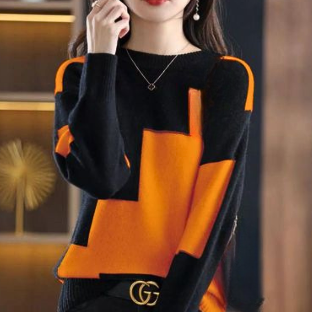 Women's Round Neck Jumper with Relaxed Fit