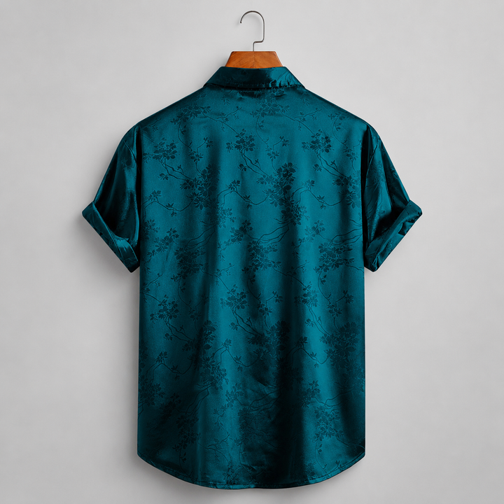Men's Marlow Floral Satin Shirt with a Button Front