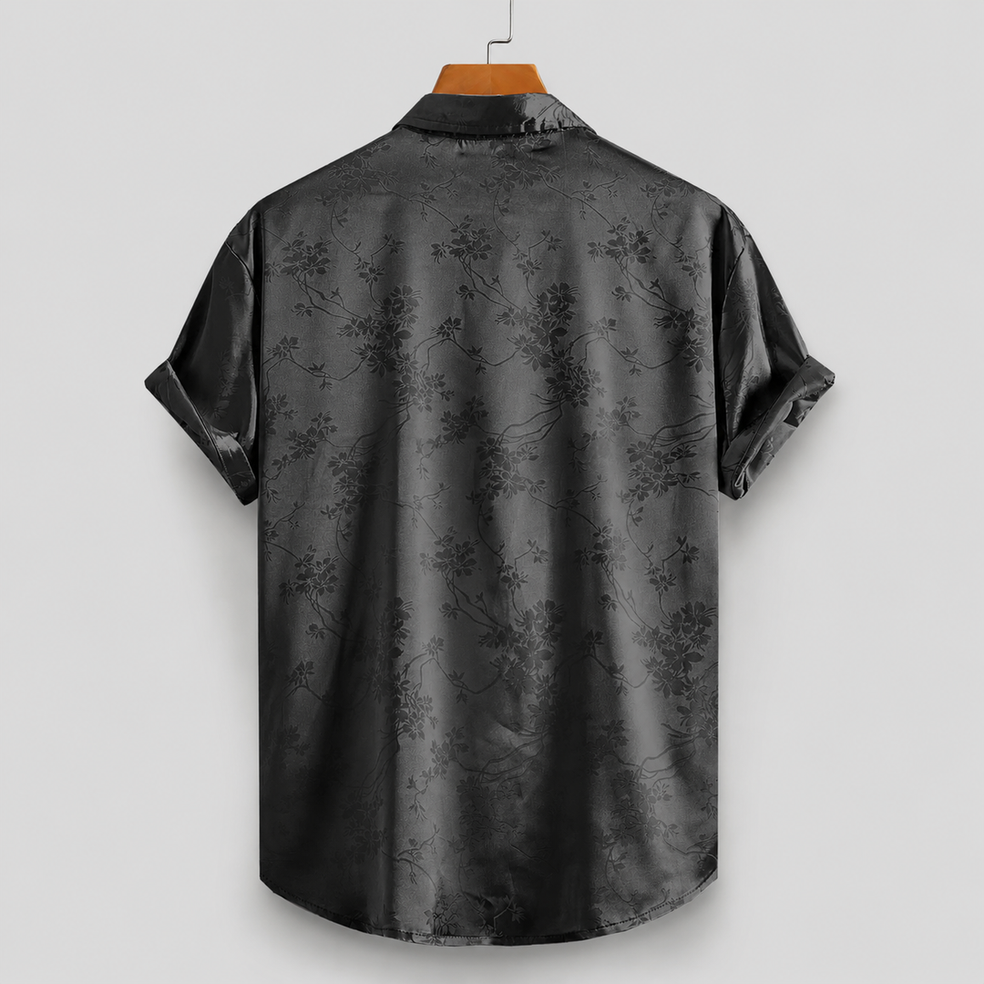Men's Marlow Floral Satin Shirt with a Button Front