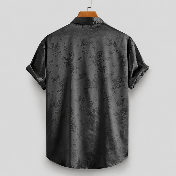 Men's Marlow Floral Satin Shirt with a Button Front
