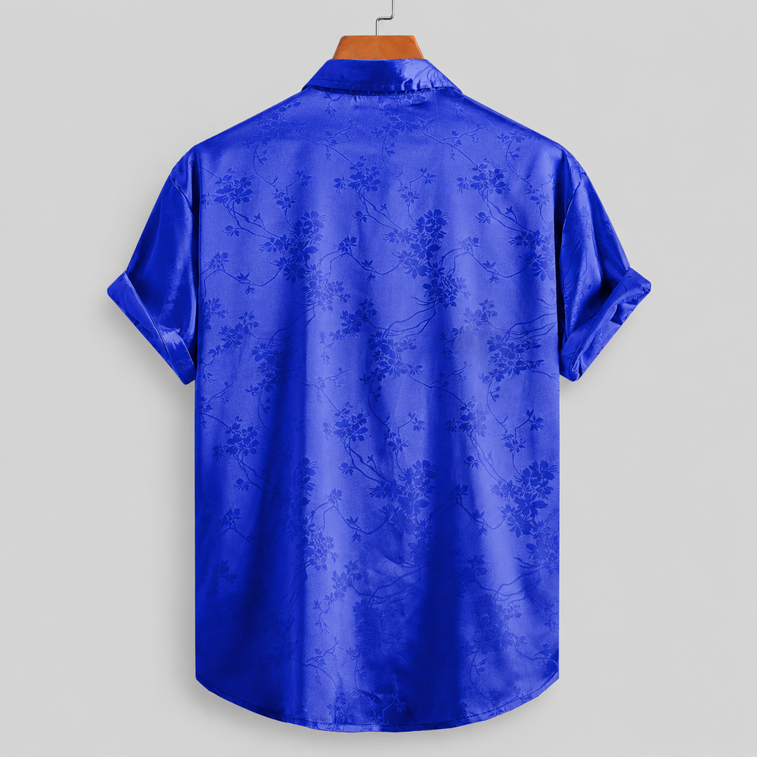 Men's Marlow Floral Satin Shirt with a Button Front