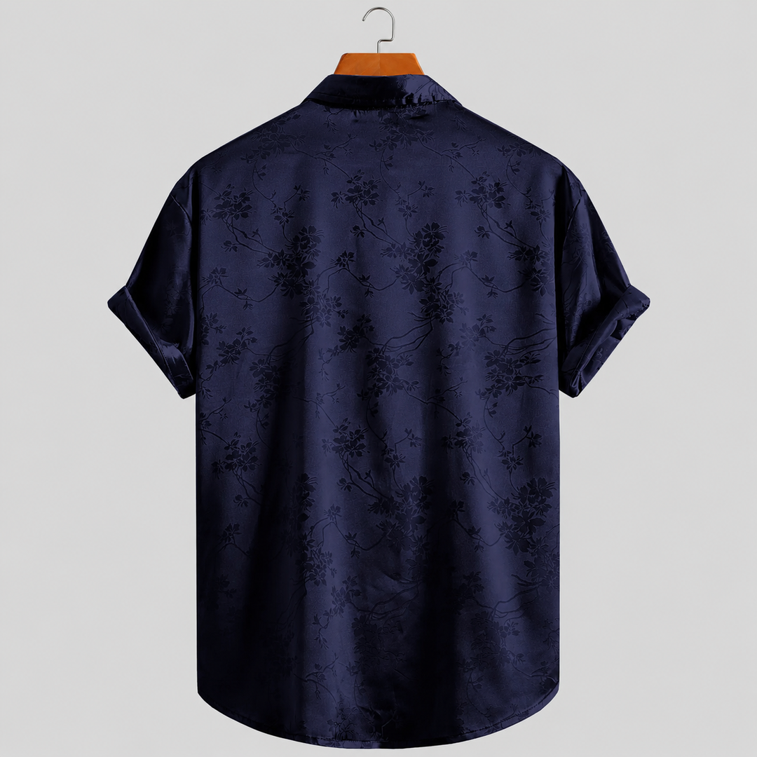 Men's Marlow Floral Satin Shirt with a Button Front