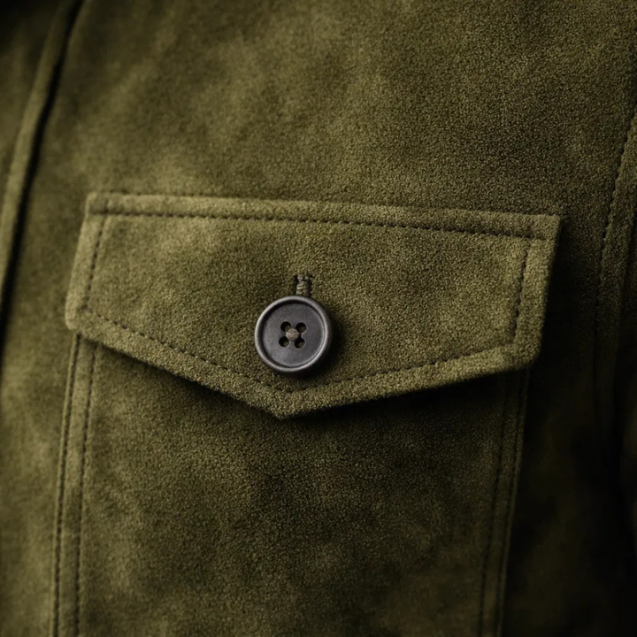 Jacob | Giacca classica in pelle scamosciata con tasche