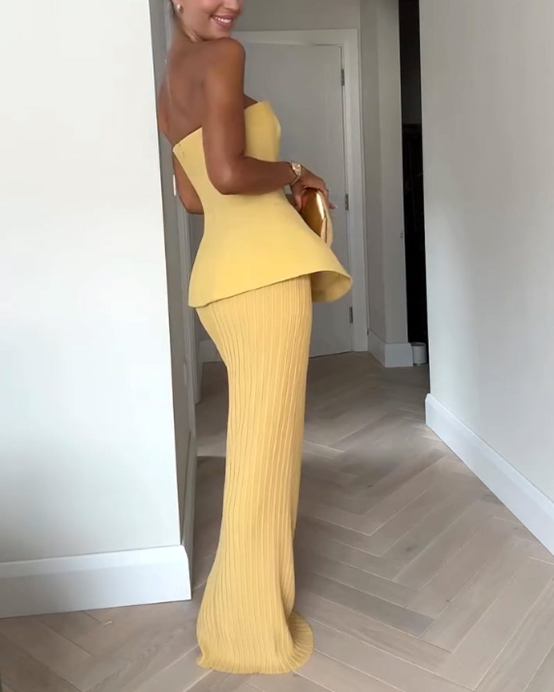 Sheena - Women's Strapless Maxi Dress