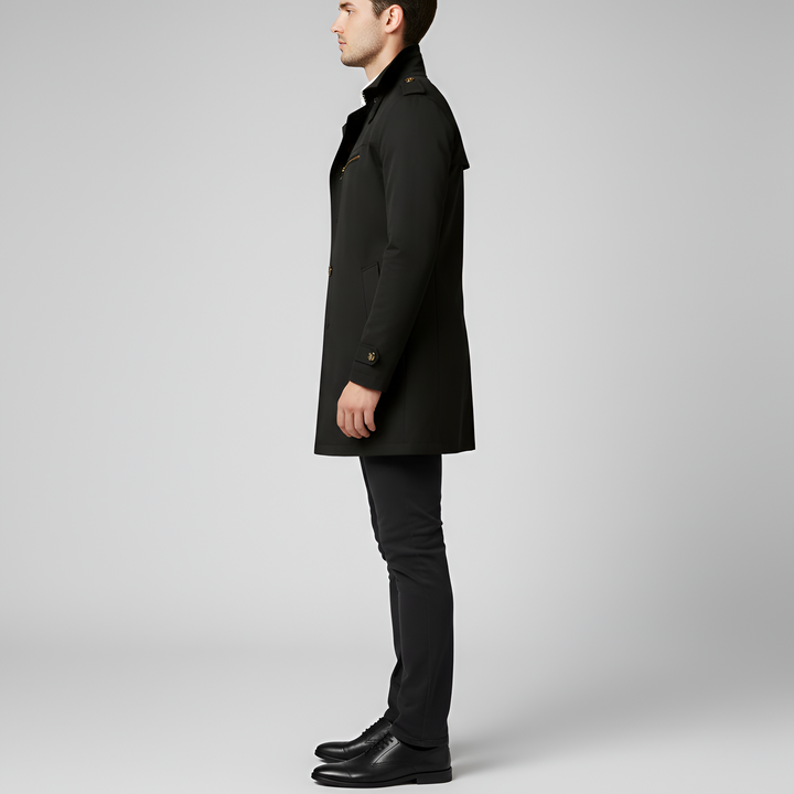 Trench-coat élégant pour homme avec ceinture et fermeture boutonnée