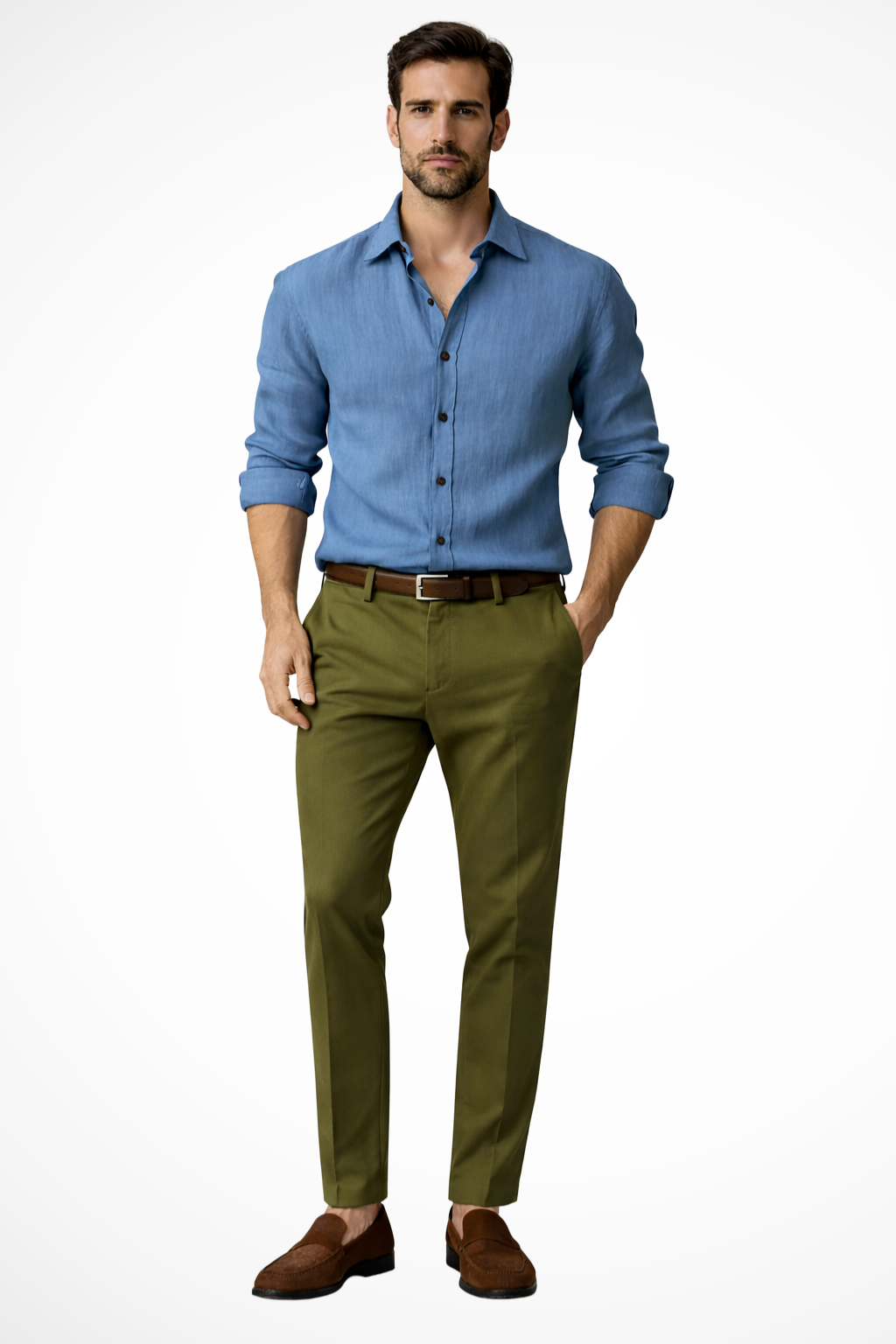 Jake - Men Linen Button Up Smart Casual Shirt