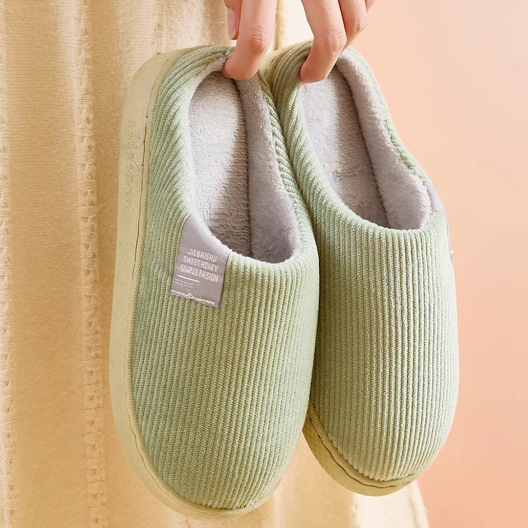 Pantuflas de forro polar para mujer con forro suave y suela antideslizante