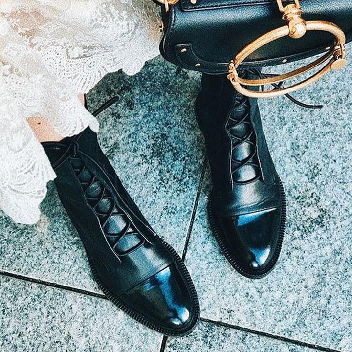 Sophia - Women's Lace-Up Leather Ankle Boots