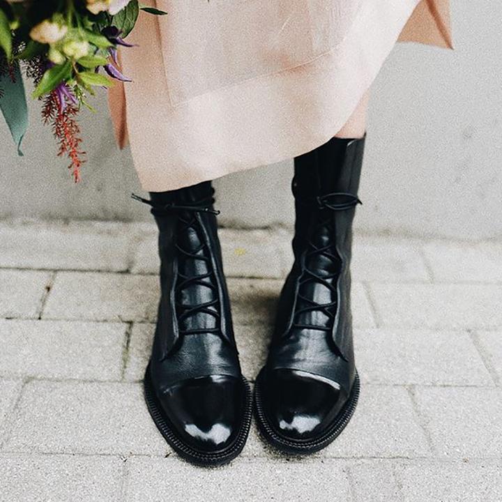 Sophia - Women's Lace-Up Leather Ankle Boots