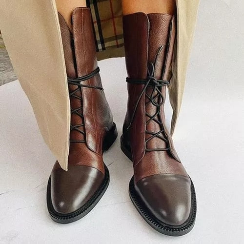 Sophia - Women's Lace-Up Leather Ankle Boots