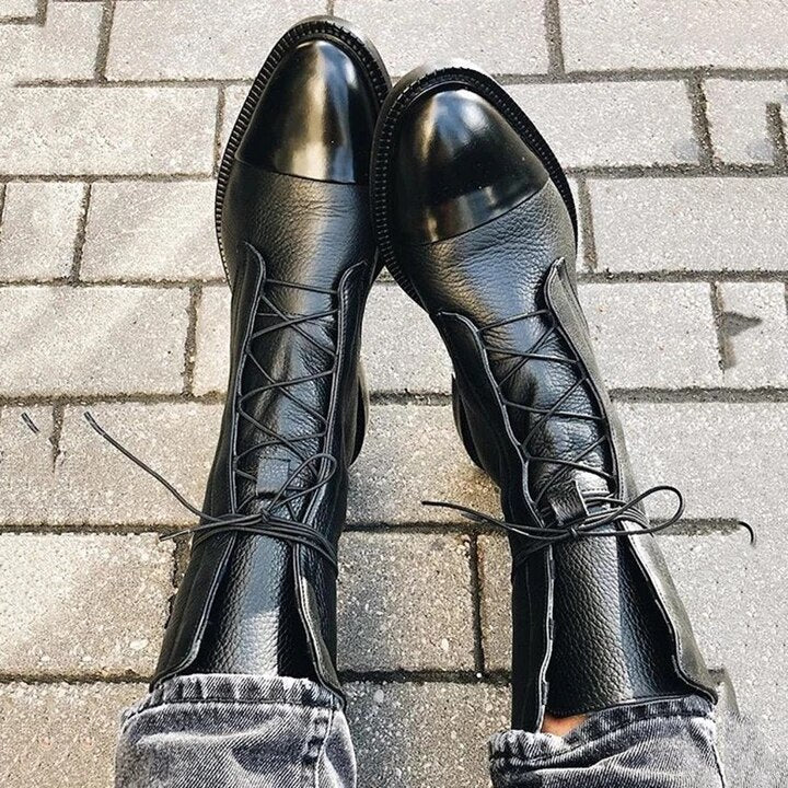Sophia - Women's Lace-Up Leather Ankle Boots