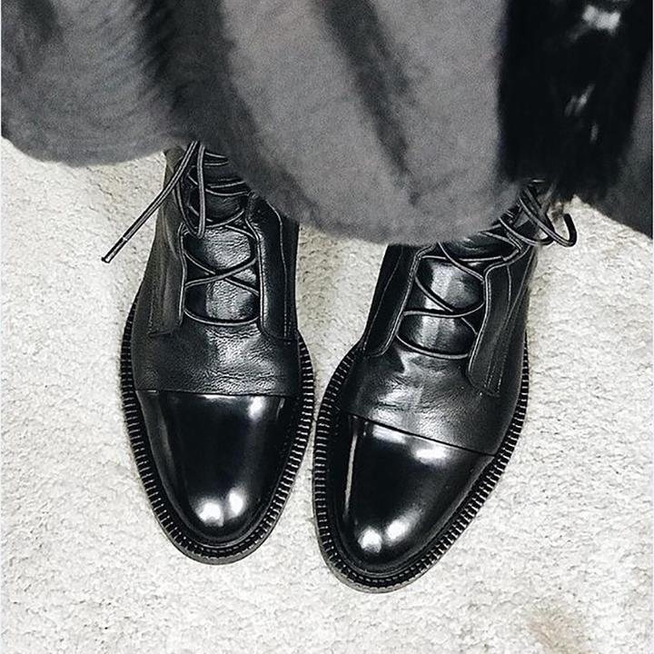 Sophia - Women's Lace-Up Leather Ankle Boots