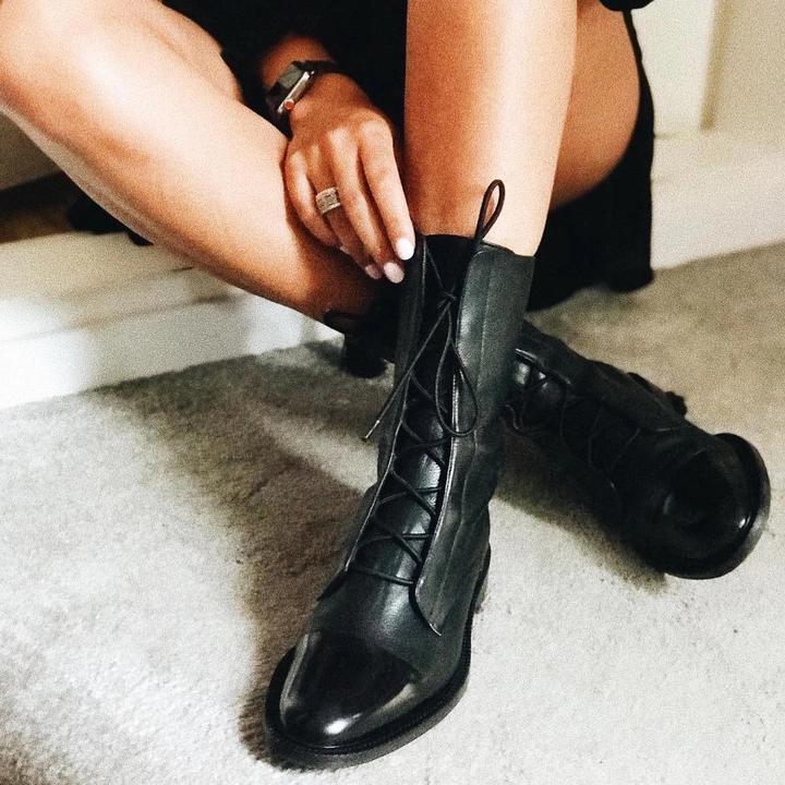 Sophia - Women's Lace-Up Leather Ankle Boots