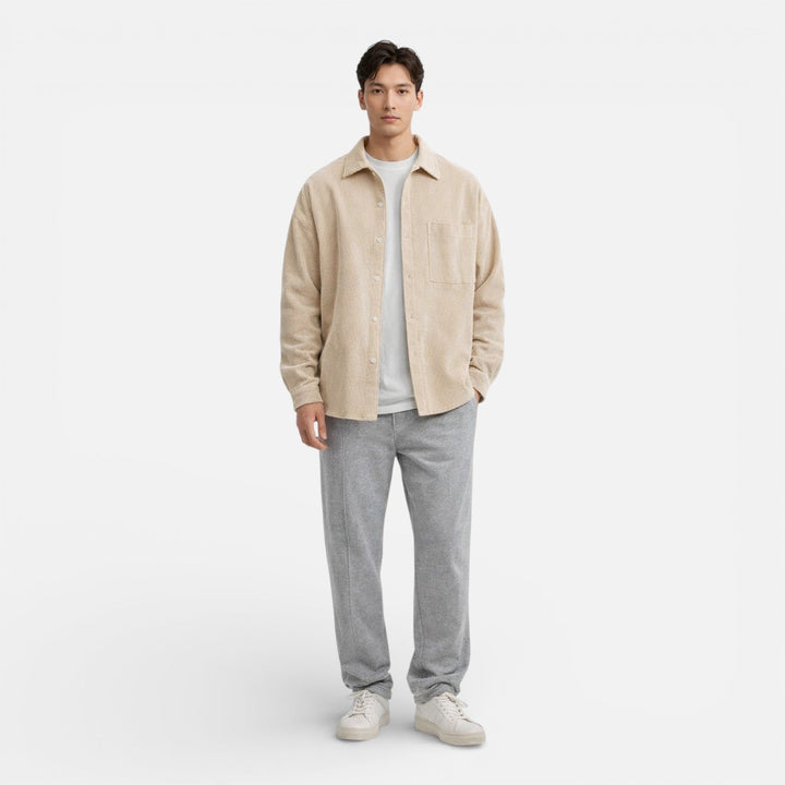 Chaqueta camisera para hombre de corte clásico y elegante informal