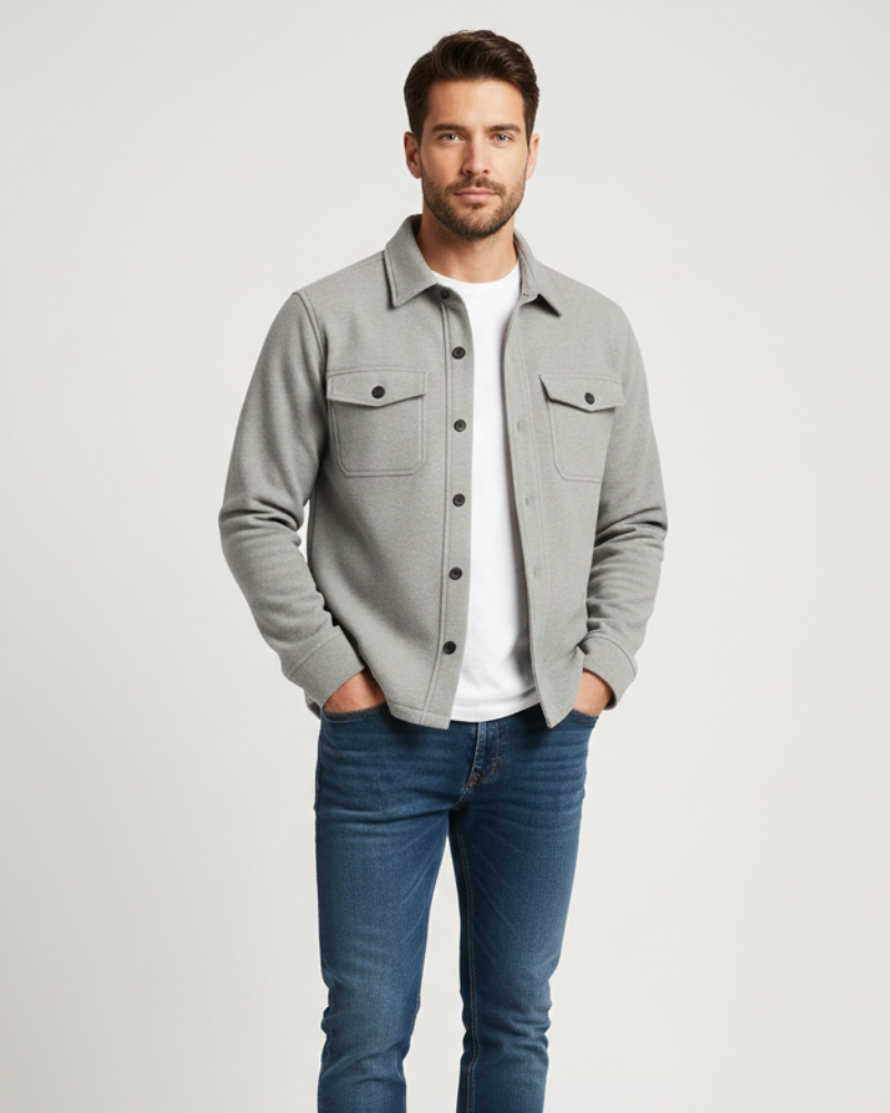 Ανδρικό overshirt με μακριά μανίκια και κλείσιμο με κουμπιά