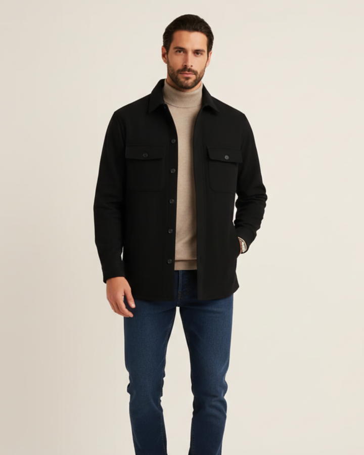Ανδρικό overshirt με μακριά μανίκια και κλείσιμο με κουμπιά