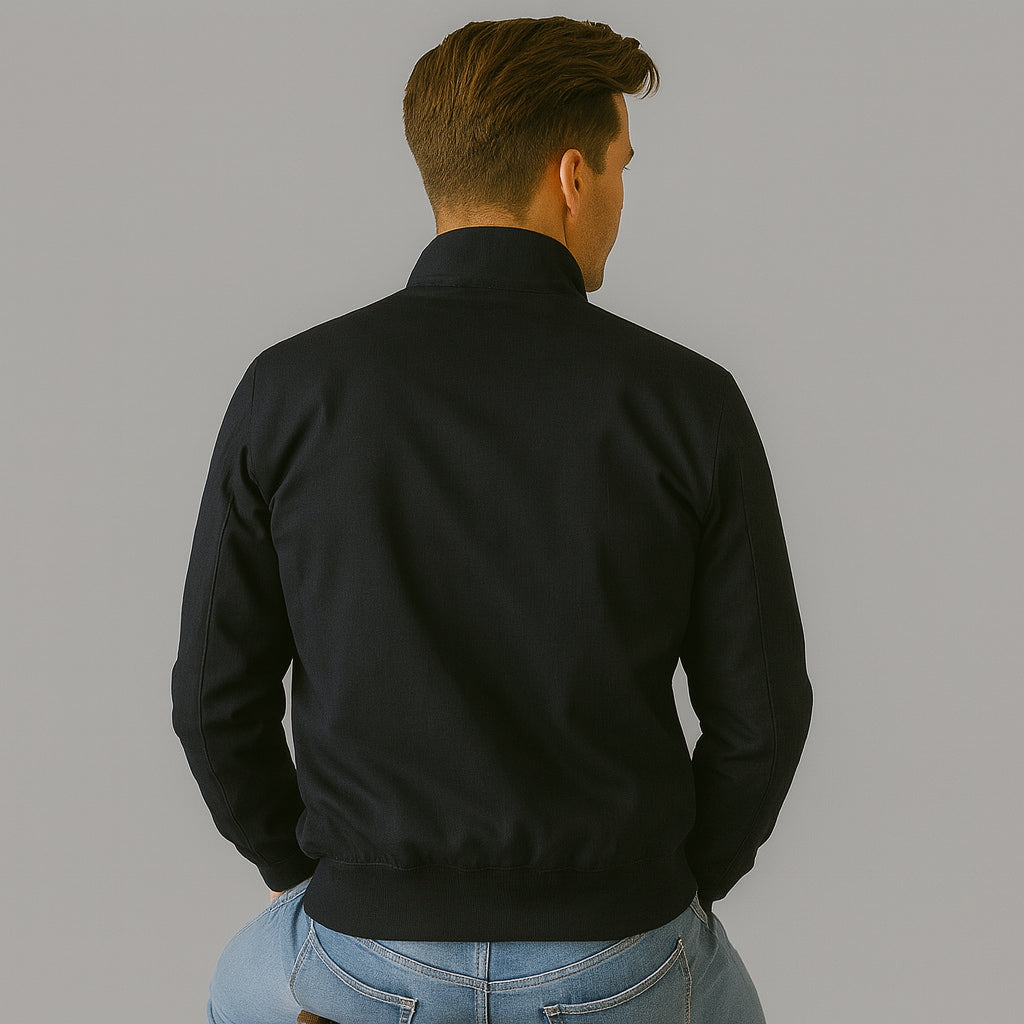 Veste Harrington classique pour homme avec fermeture zippée