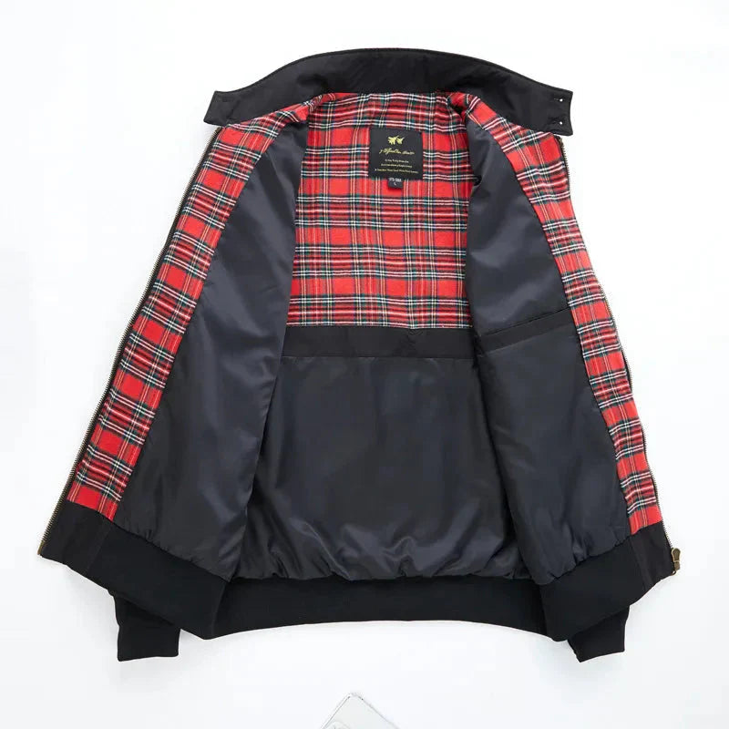 Veste Harrington classique pour homme avec fermeture zippée