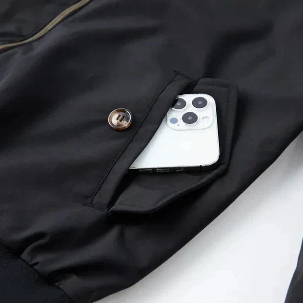 Veste Harrington classique pour homme avec fermeture zippée