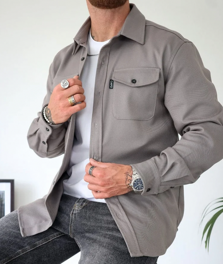 Men's Overshirt with Classic Collar