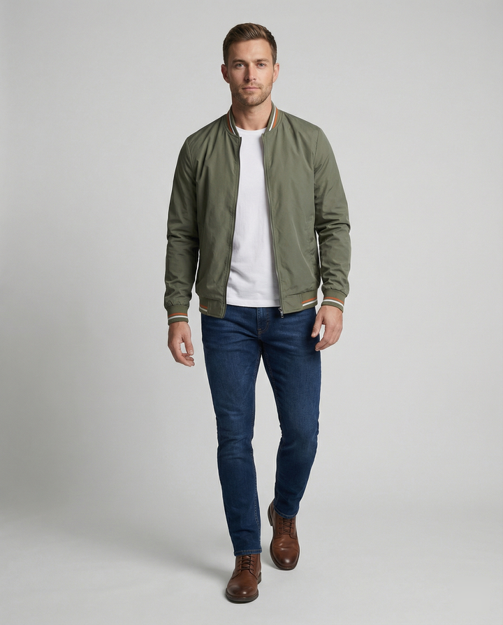 Ethan | Blouson bomber moderne léger à coupe ajustée
