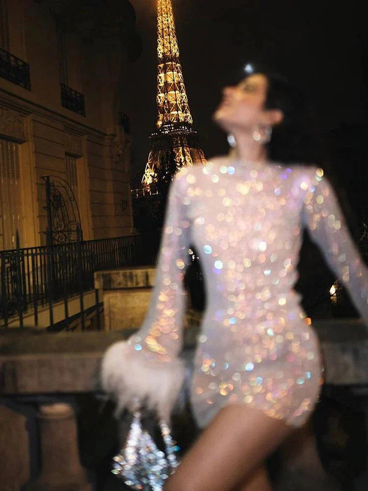 Women's Metallic Cocktail Evening Dress