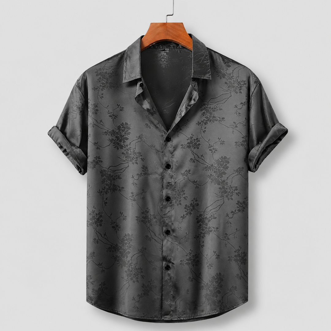Men's Marlow Floral Satin Shirt with a Button Front
