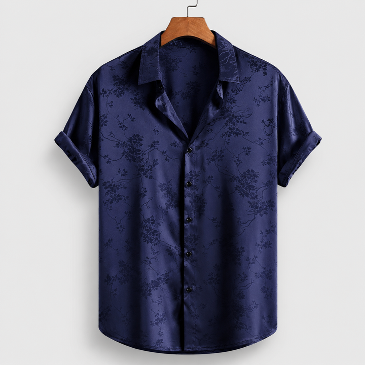 Men's Marlow Floral Satin Shirt with a Button Front