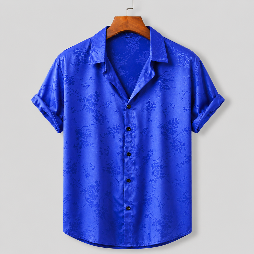 Men's Marlow Floral Satin Shirt with a Button Front