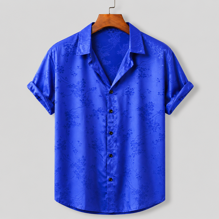 Men's Marlow Floral Satin Shirt with a Button Front
