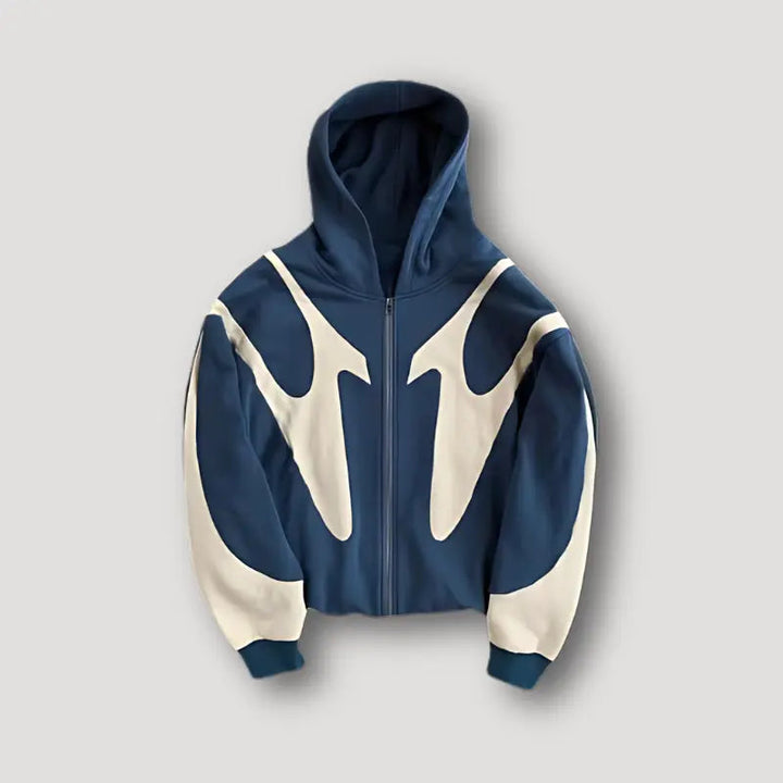 Ανδρική urban streetwear ζακέτα με φερμουάρ και κορδόνι