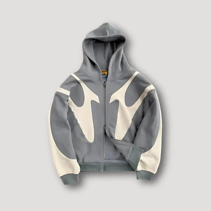 Ανδρική urban streetwear ζακέτα με φερμουάρ και κορδόνι