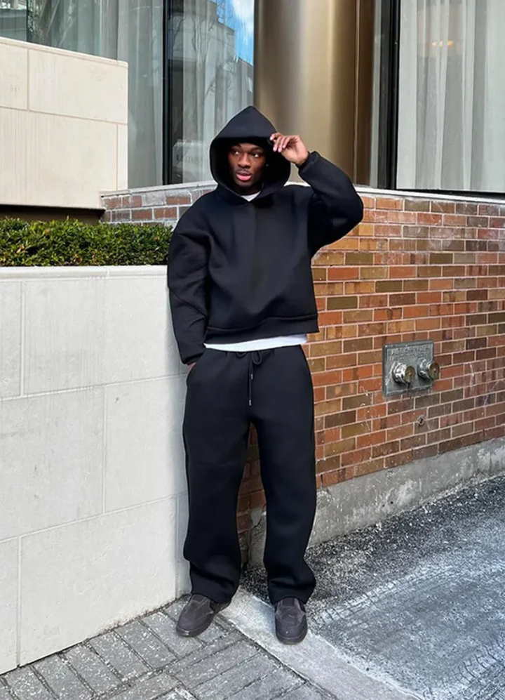 Ensemble sweat à capuche et pantalon de jogging pour homme, confortable et décontracté