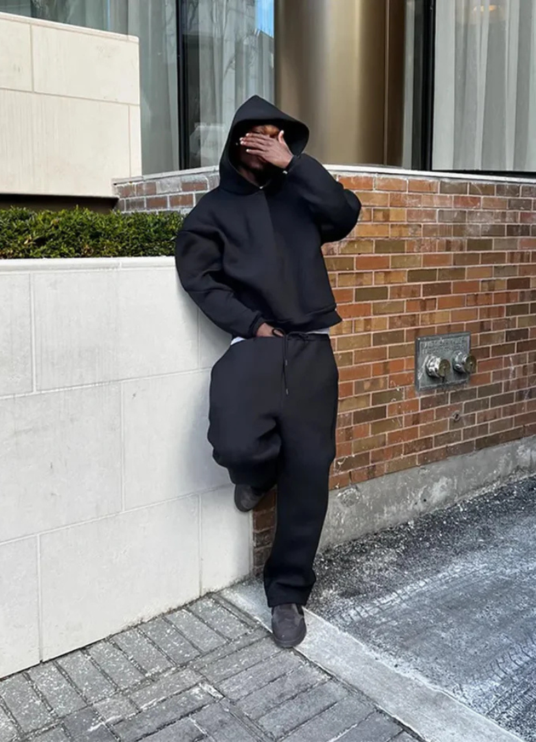 Ensemble sweat à capuche et pantalon de jogging pour homme, confortable et décontracté