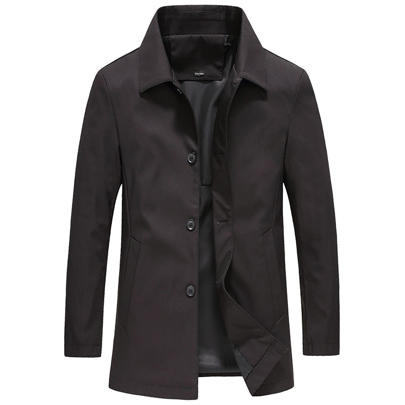 Men's Long Windproof Jacket for Autumn