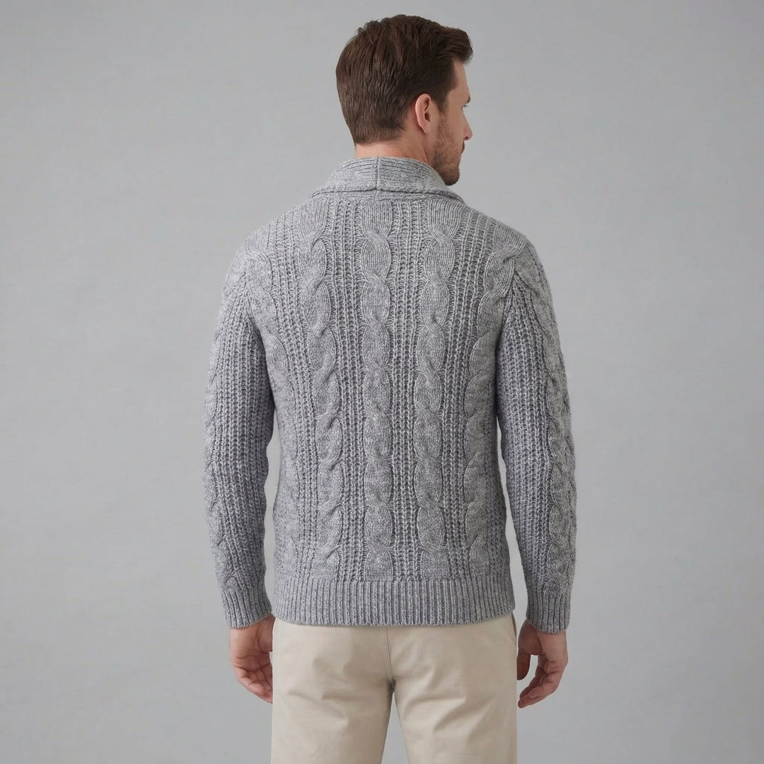 Cardigan da uomo in lana lavorata a maglia