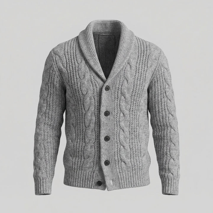 Cardigan da uomo in lana lavorata a maglia
