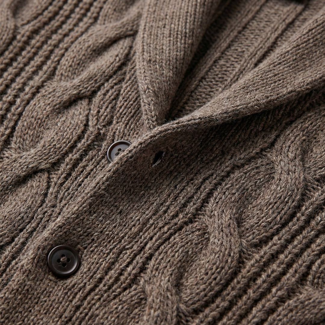 Cardigan da uomo in lana lavorata a maglia