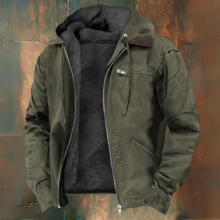 Men’s Winter Hooded Jacket with Warm Lined Interior