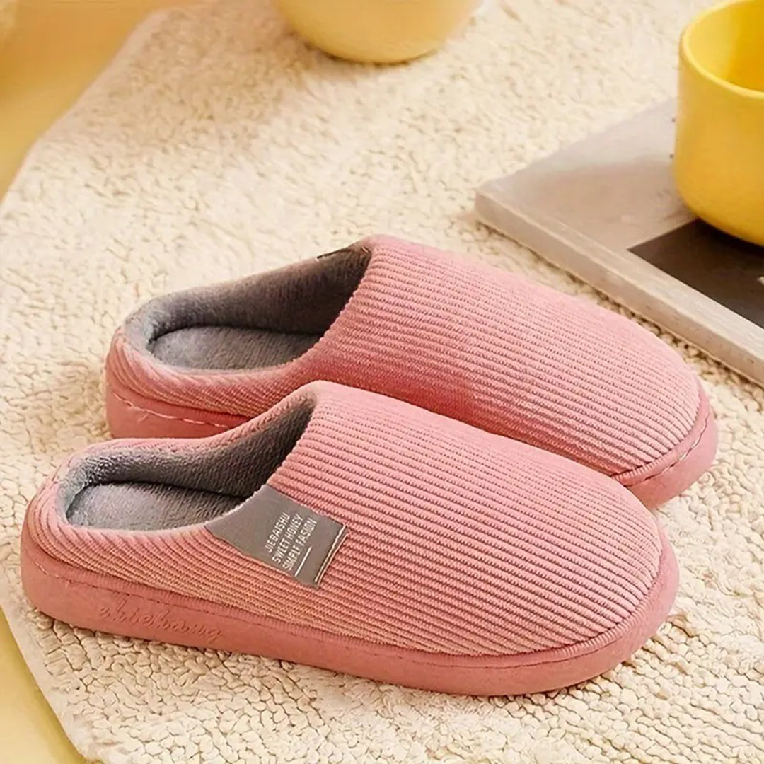 Pantuflas de forro polar para mujer con forro suave y suela antideslizante