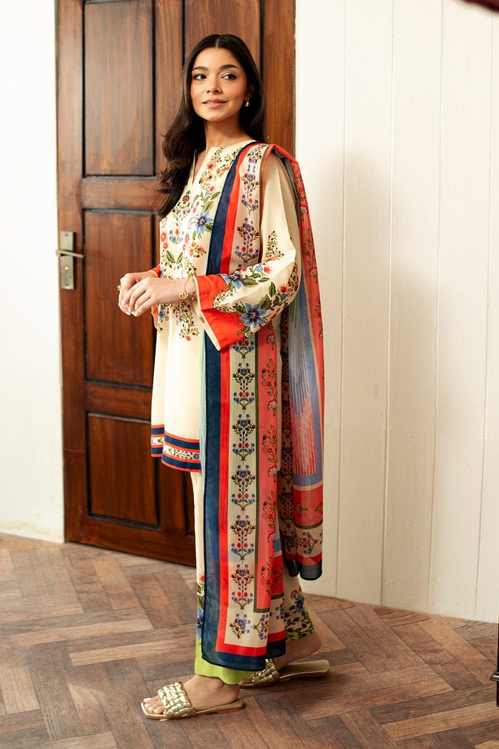 Stylish Avrine Ivory Floral Kurta Set with Dupatta – Stenfia.
