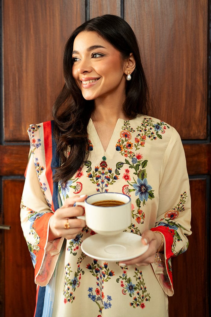 Stylish Avrine Ivory Floral Kurta Set with Dupatta – Stenfia