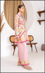 Cotton rayon Rosivya Co-ord Set with multicolor floral accents.