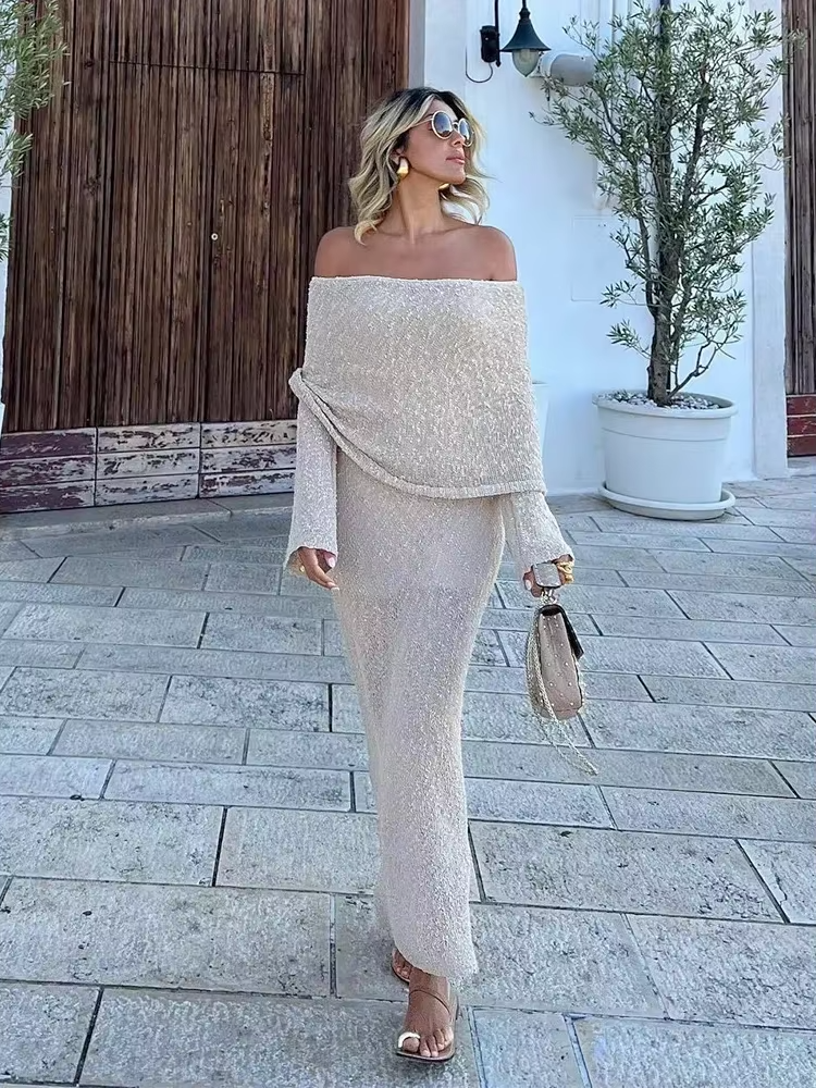 Geraldine - Women's Summer Off-Shoulder Dress