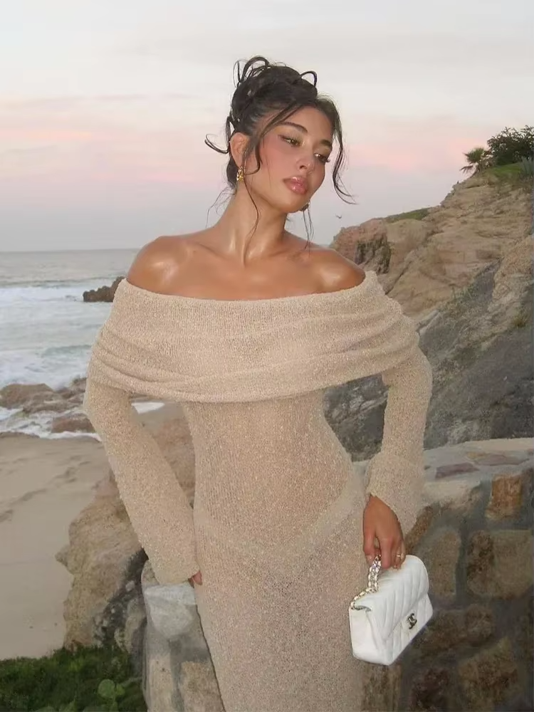 Geraldine - Women's Summer Off-Shoulder Dress