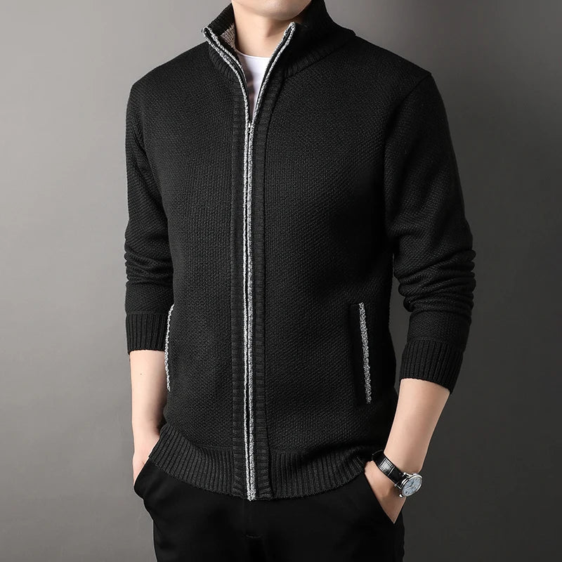 Men's Calvin Knit Jacket Lightweight Full Zip Sweater