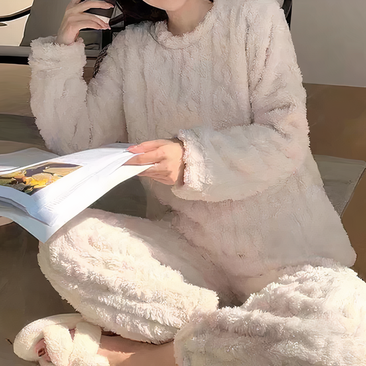 レディース ふわふわ フリースパジャマセット