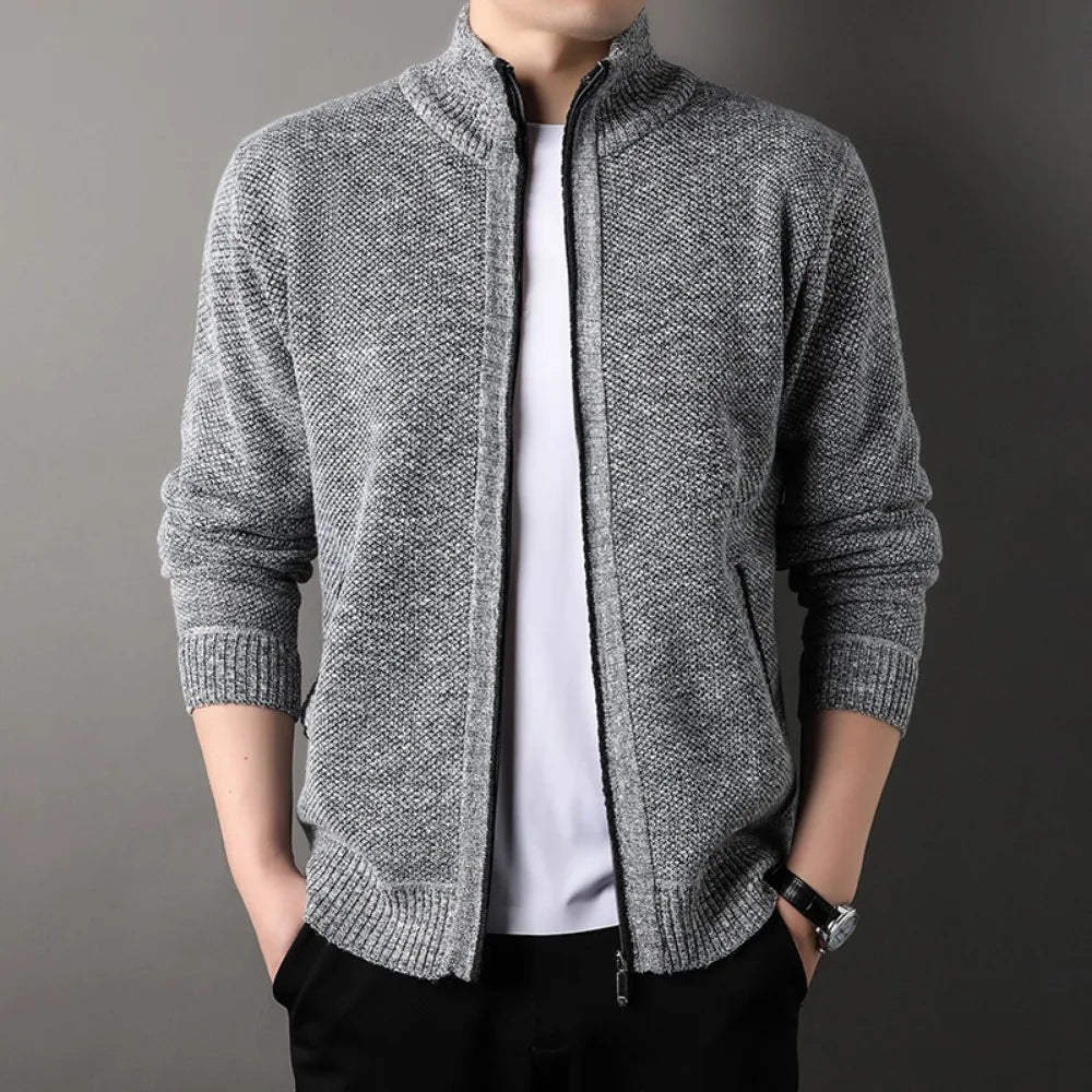 Men's Calvin Knit Jacket Lightweight Full Zip Sweater