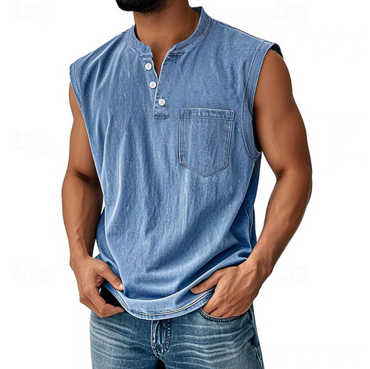 Gerald - Men's Sleeveless Vintage Style Shirt