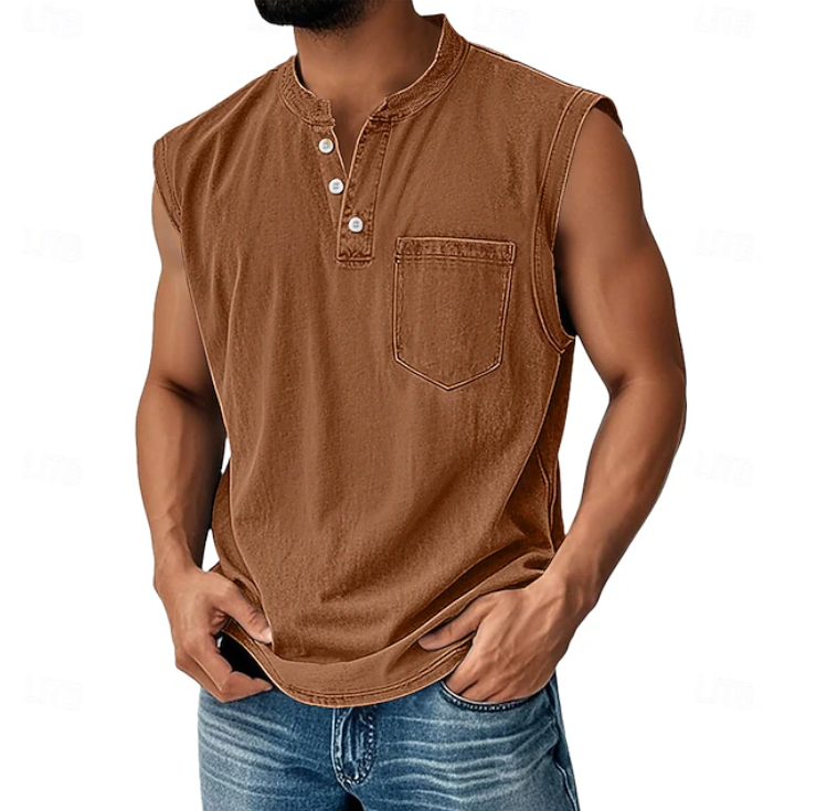 Gerald - Men's Sleeveless Vintage Style Shirt